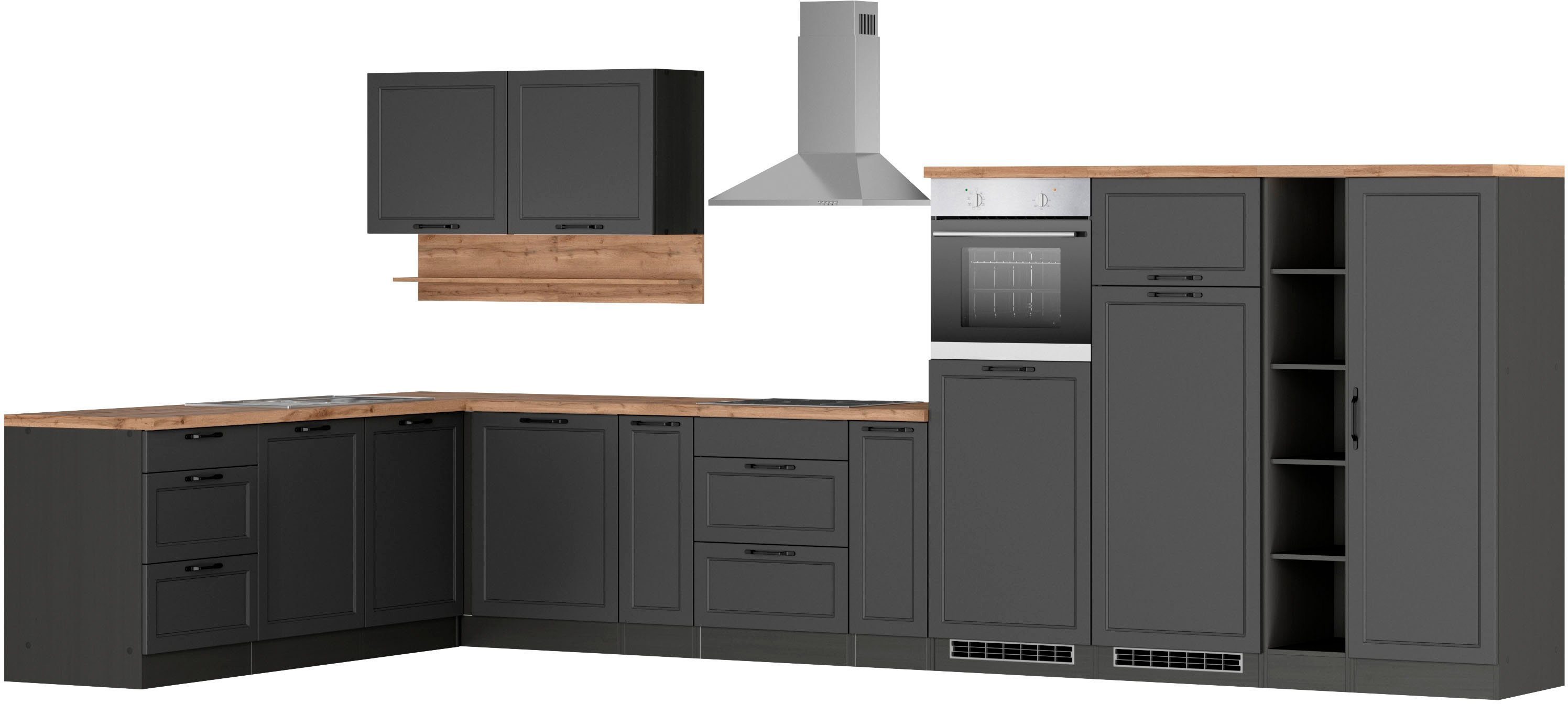 KOCHSTATION Winkelküche KS-Lana, Stellbreite 240/440 cm, wahlweise mit E-Geräten