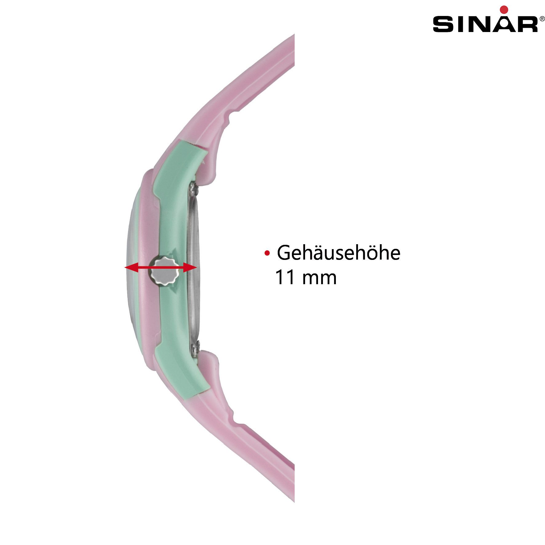 SINAR Quarzuhr XB-47 Jugend Armbanduhr Sportuhr Silikonband, analog sportlich modern Geschenkidee Jugend Ø 29mm