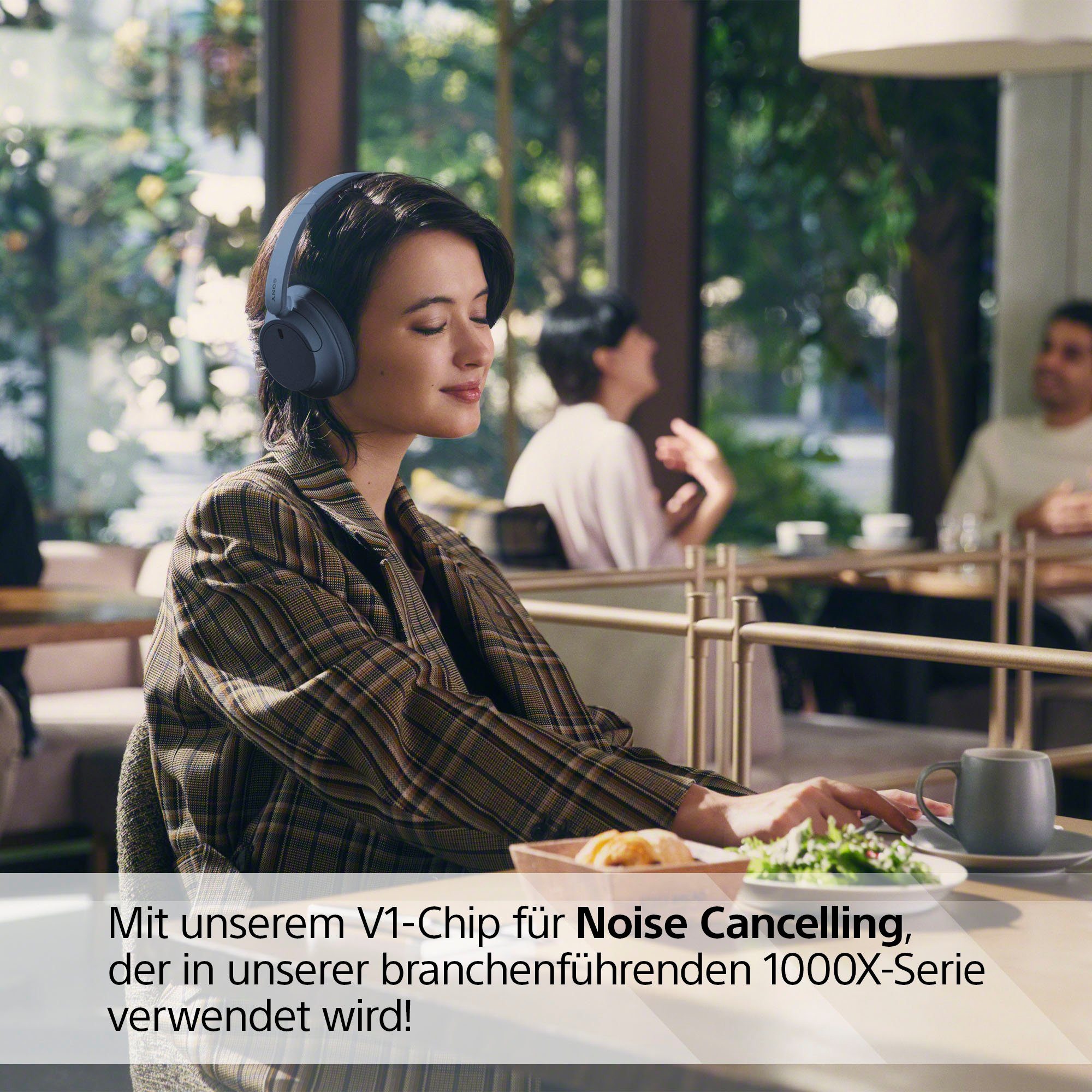 (Freisprechfunktion, Assistant, Musik, Anrufe WH-CH720N und Over-Ear-Kopfhörer Sony Multi-Point-Verbindung, für Siri, Alexa, Blau Google Ladestandsanzeige, Sprachsteuerung, Bluetooth) LED Noise-Cancelling, Steuerung integrierte