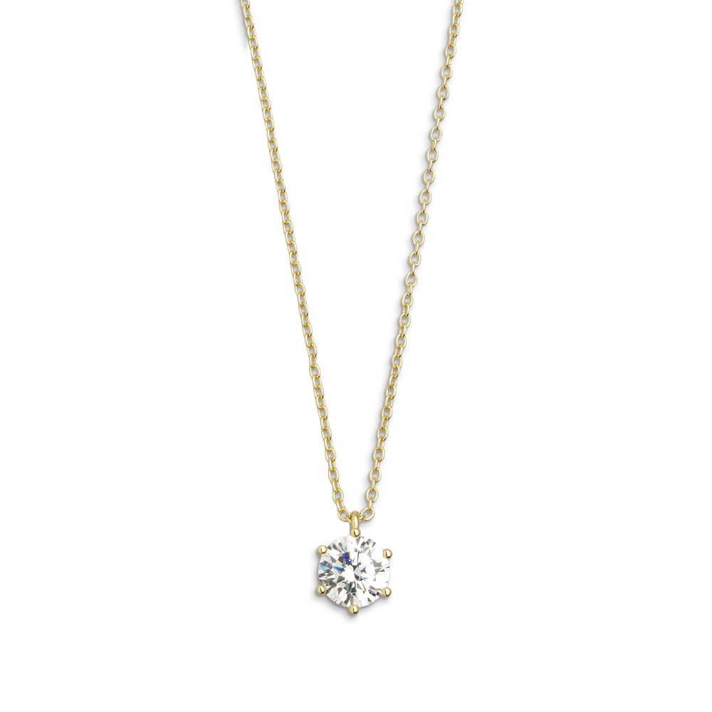 XENOX Kette mit Anhänger Xenox Halskette mit Anhänger Damen Krappe Zirkonia Vergoldet XS7175G