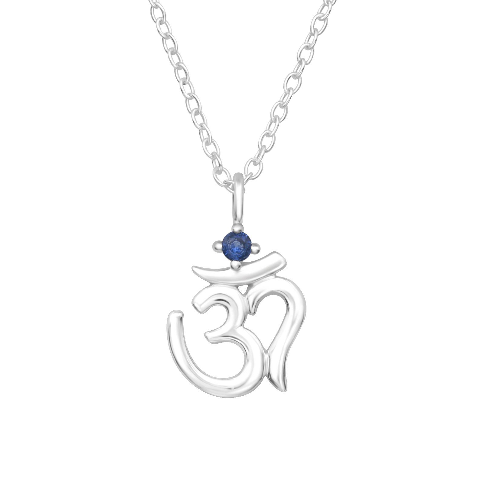 ALEXANDER YORK Kette mit Anhänger Om Yoga Symbol Zirkonia, 2-tlg., 925 Sterling Silber