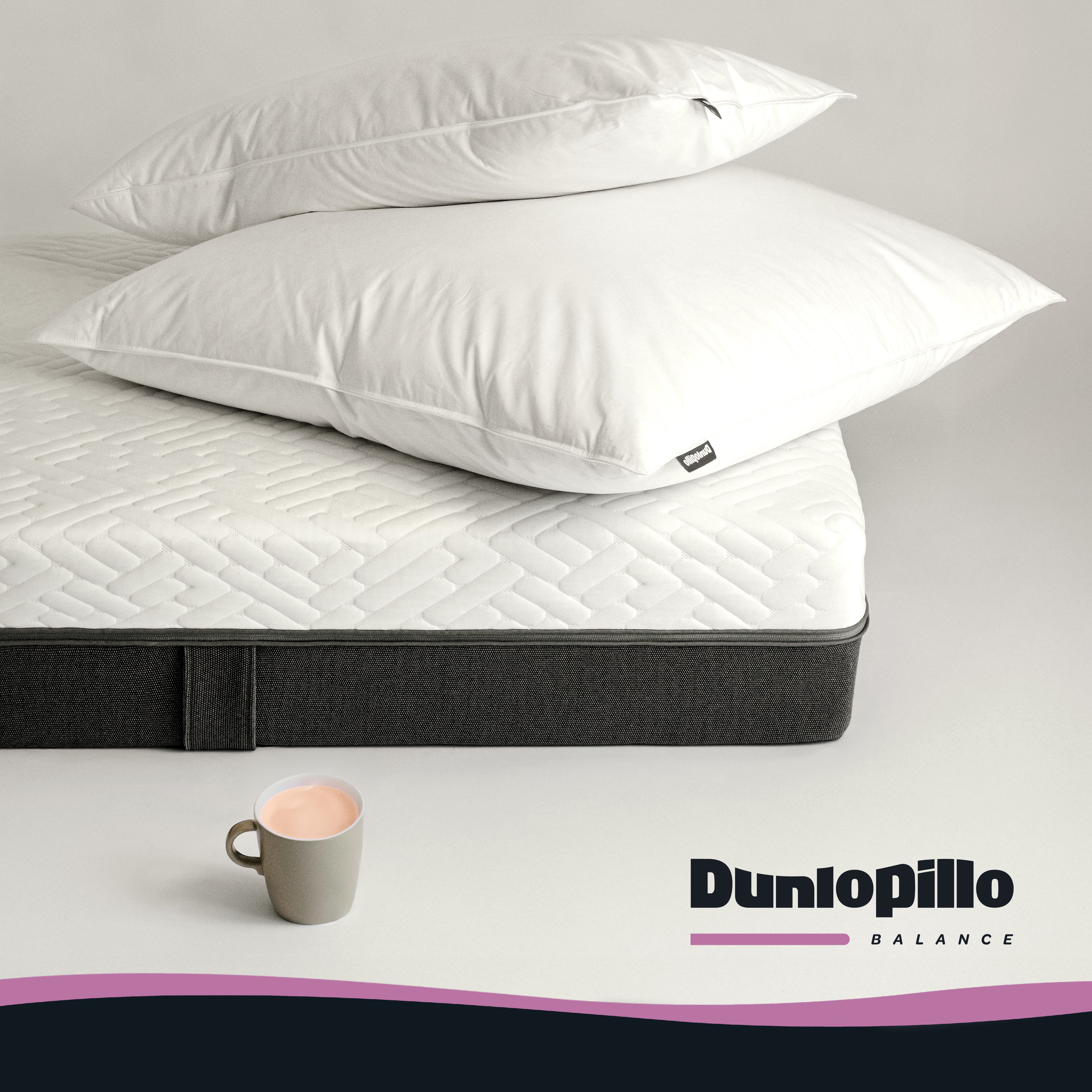Dunlopillo Federkopfkissen Balance, Füllung: 70% Federn & 30% Daunen, Bezug: Baumwolle