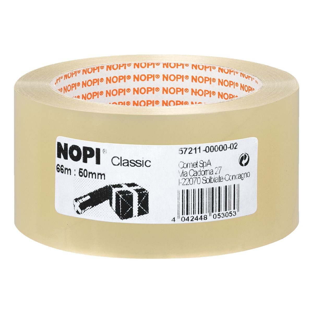 NOPI Klebeband Classic 50 mm/ 66 m, Packband, lösemittelfrei, UV-/ alterungsbeständig