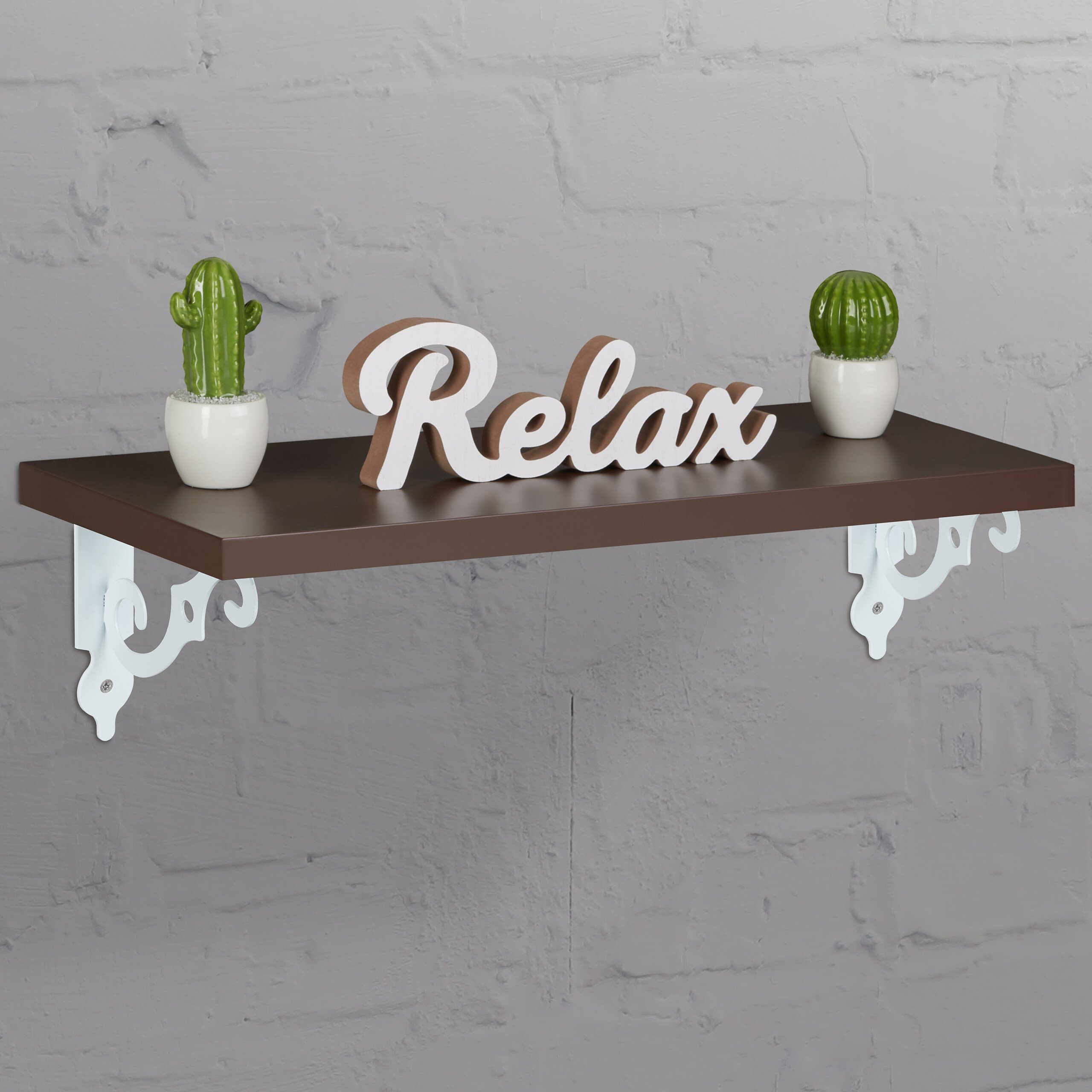 relaxdays Wandregalhalter Regalträger 6er Set, weiß günstig online kaufen