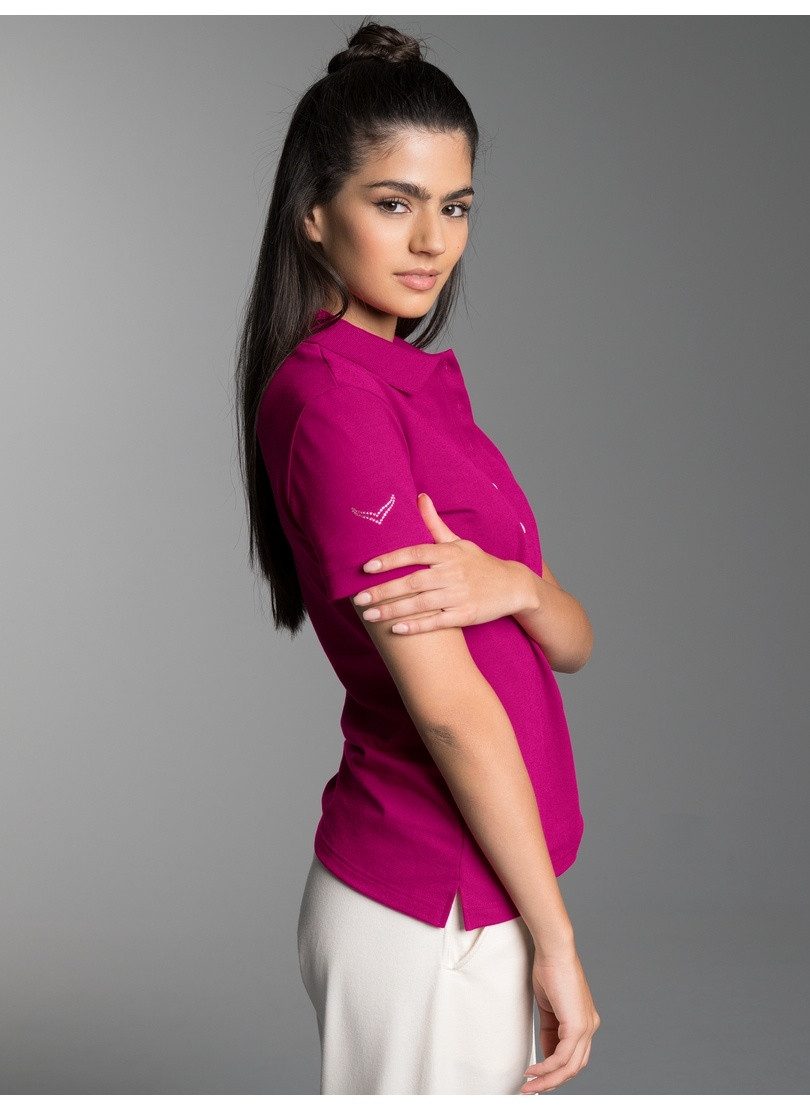 Trigema Poloshirt TRIGEMA Poloshirt mit Kristallsteinen (1-tlg)