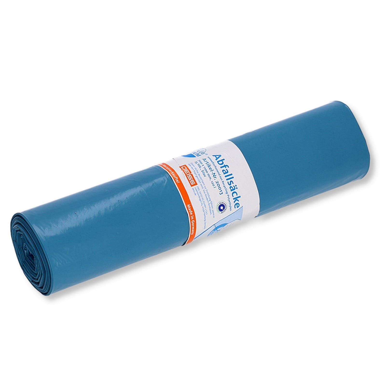 Deiss Müllbeutel DEISS Premium Plus Müllsäcke 120 L Typ 70, blau
