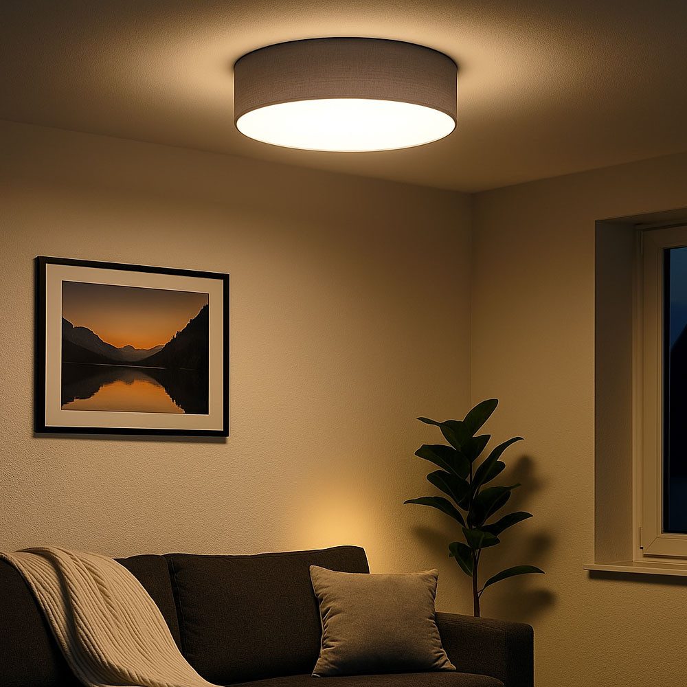 GLOBO LIGHTING Deckenleuchte, Leuchtmittel nicht inklusive, Deckenleuchte Stoff anthrazit Lampe