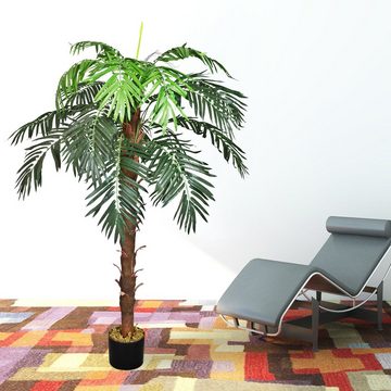 Kunstpalme Palmenbaum Königs Kokos Palme Kunstpflanze Künstliche Pflanze 140 cm, Decovego