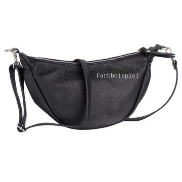 MIRROSI Schultertasche Damen Runde aus Echtleder, Made in Italy, Brusttasche,Umhängetasche (Tasche,Bauchtasche für jeden Anlass, 33x17x10cm (BXHXT), Crossbody Bag, verstellbaren Schulterriemen aus Echtleder