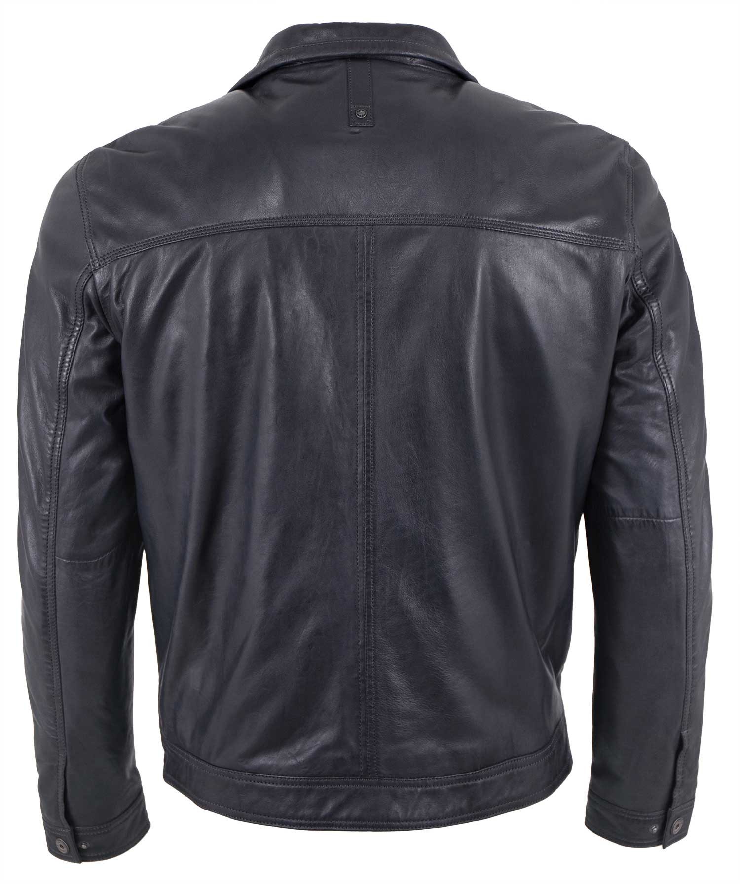 Redpoint Lederjacke Brice Redpoint - Herren Lederjacke Neuseeländisches Lammnappa navy/anthra