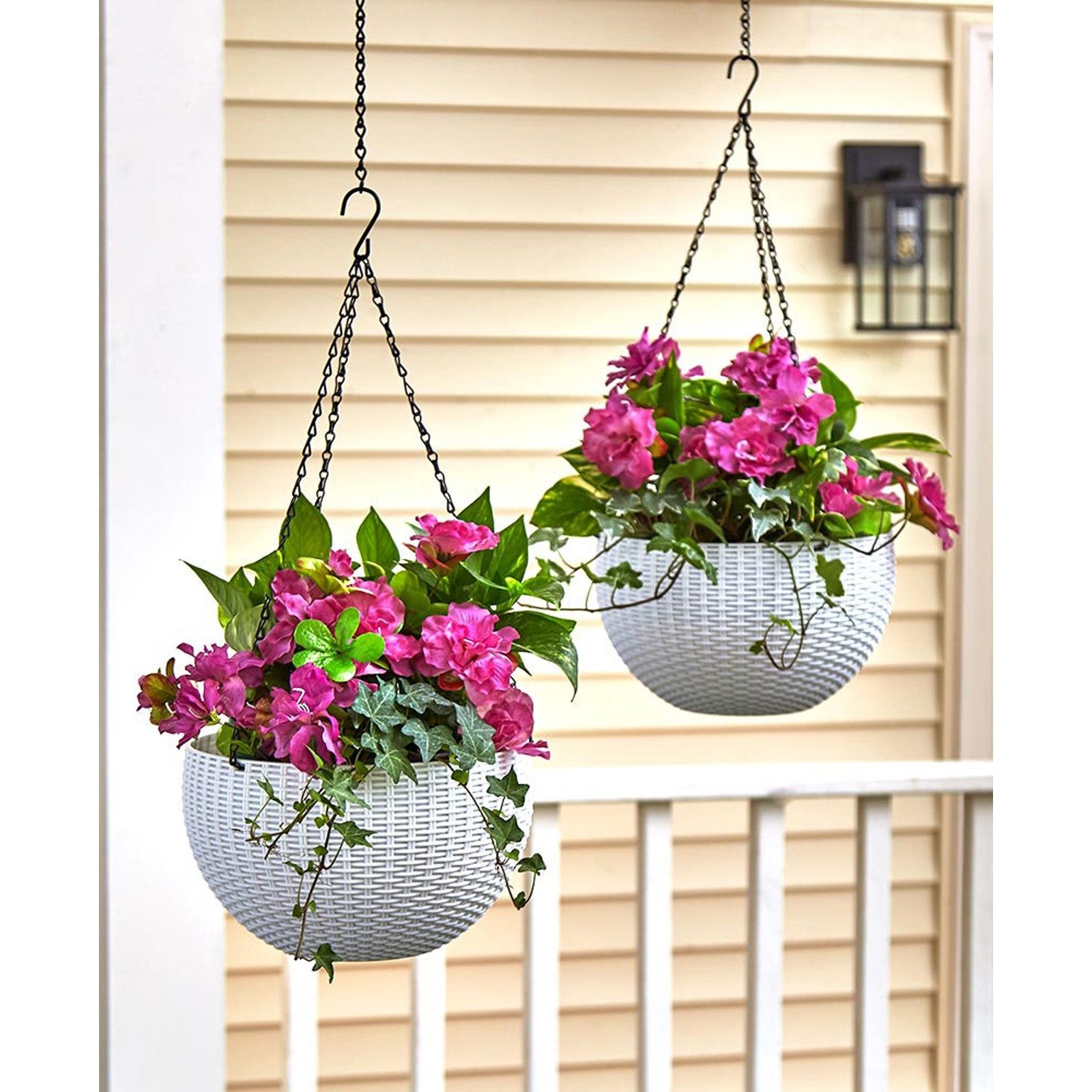 HTI-Living Blumenampel Blumenampel Nessa Rattanoptik Weiß günstig online kaufen