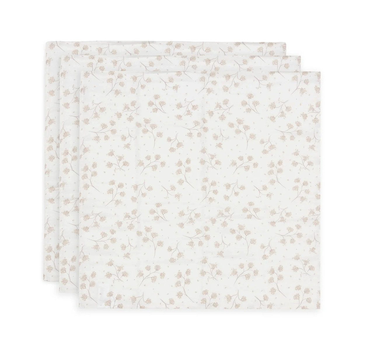 Jollein Spucktuch 70x70cm Mulltuch im 3er Pack, Multifunktional nutzbar in der Babyzeit
