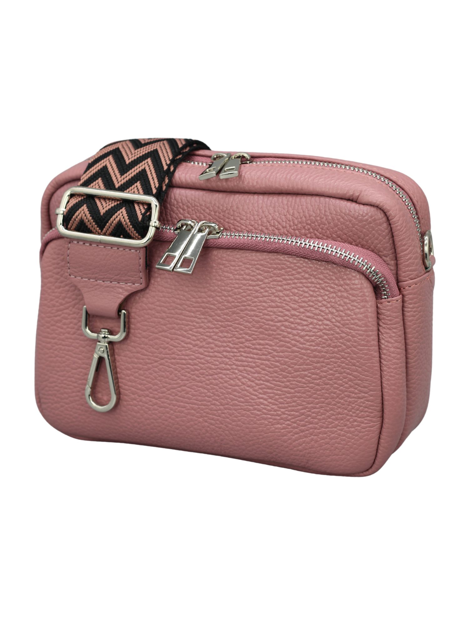Adel Bags Schultertasche BELLA Umhängetasche für Damen, Schultertasche mit 2 Wechselriemen, echtes Leder, hergestellt in Italien