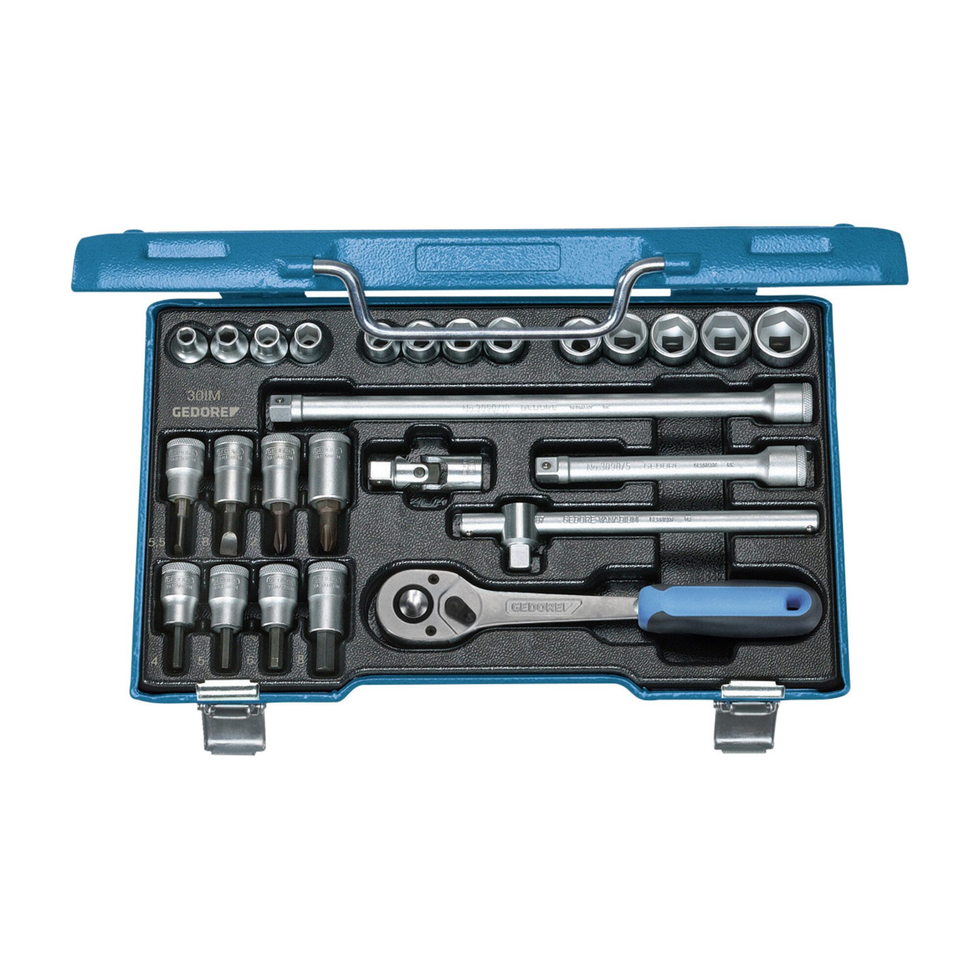Gedore Bit- und Steckschlüsselset Gedore 30 IMU-10 Steckschlüssel-Satz 3/8" 26-teilig 6-kant IN-IS-PH