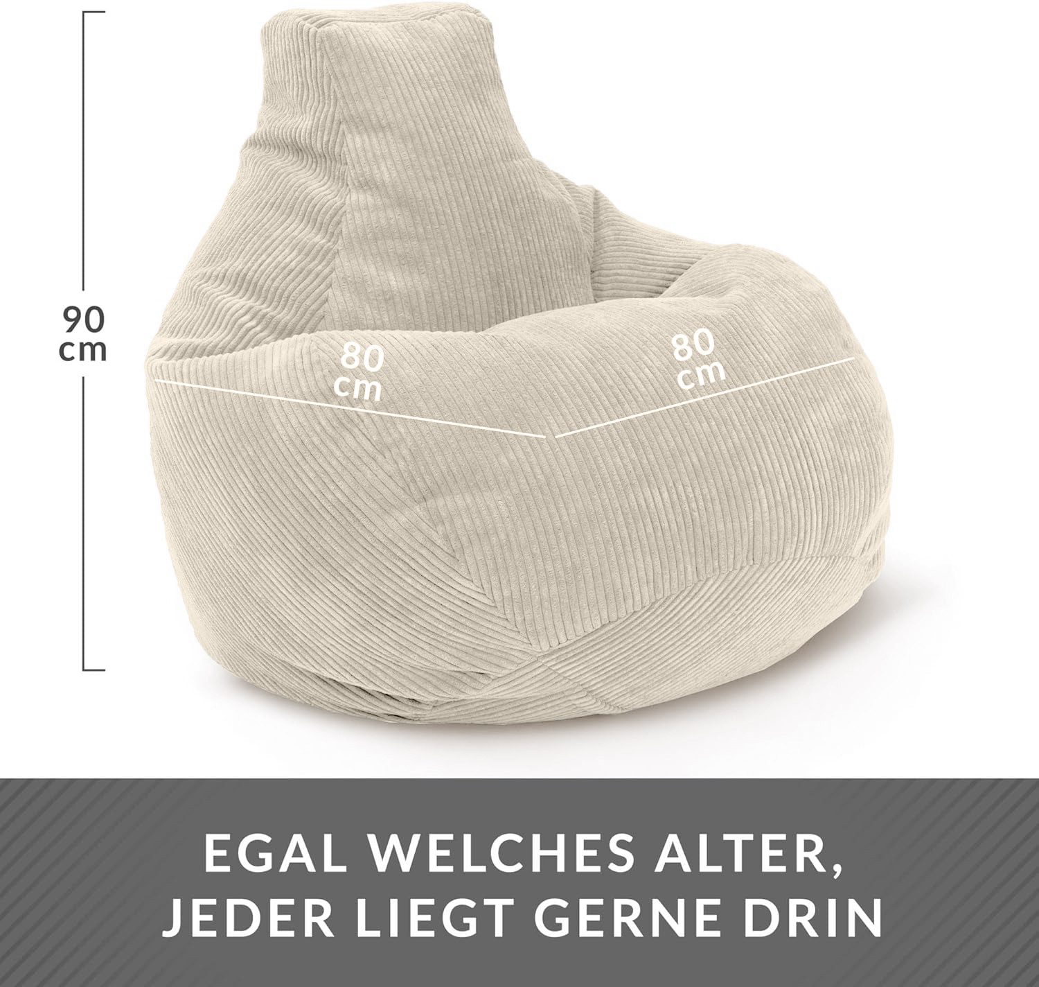 Green Bean Sitzsack Sitzsack Cozy Cord mit Rückenlehne (Indoor geeignet, wa günstig online kaufen