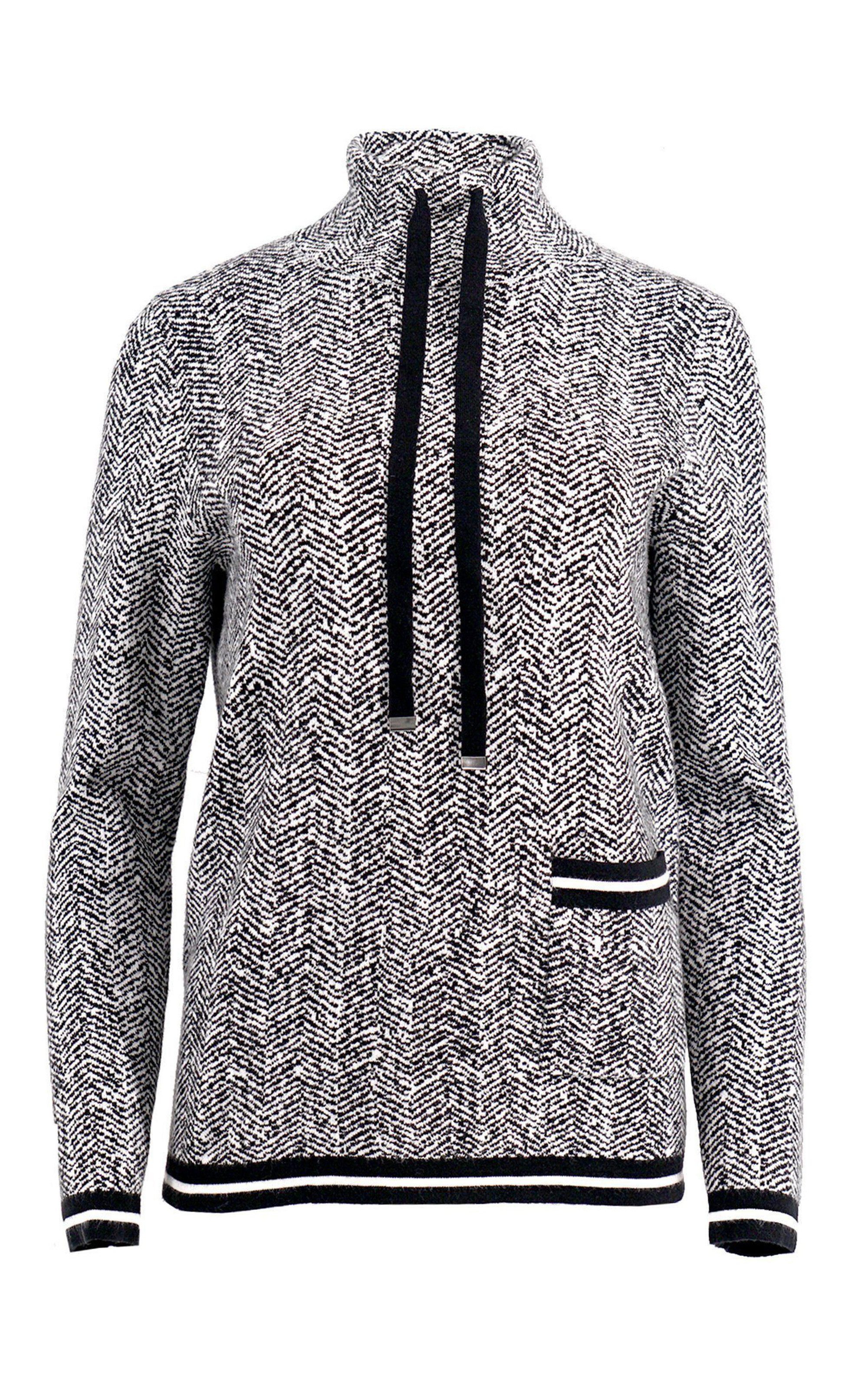 Passioni Rollkragenpullover Stehkragenpullover mit Fischgrätenmuster Streif günstig online kaufen