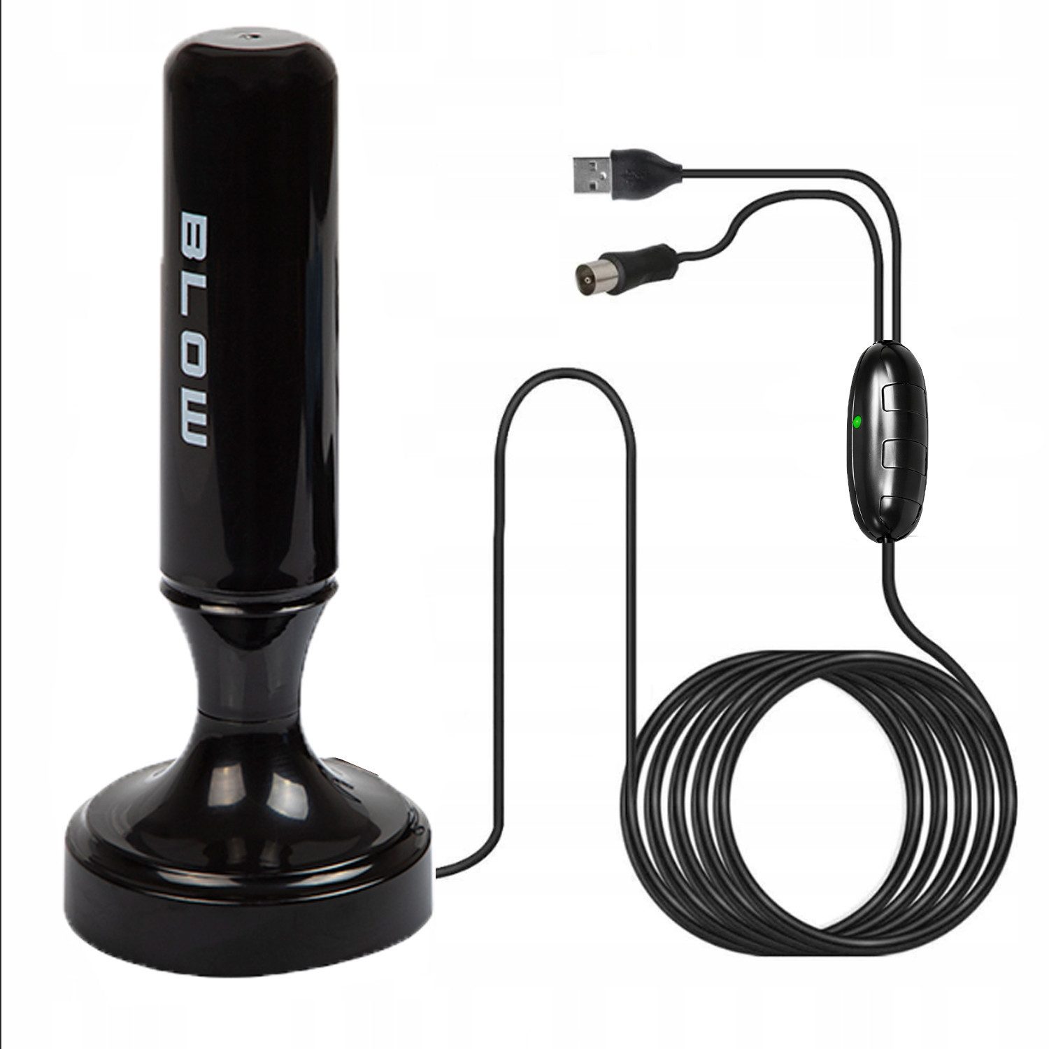 BLOW 21-040# Innenantenne DVB-T2 LTE-Filter Full HD 4K Blow DVB-T2 Receiver (Verstärkung 28 dB, LTE-Filter, Empfang im Frequenzbereich 168–790 MHz)