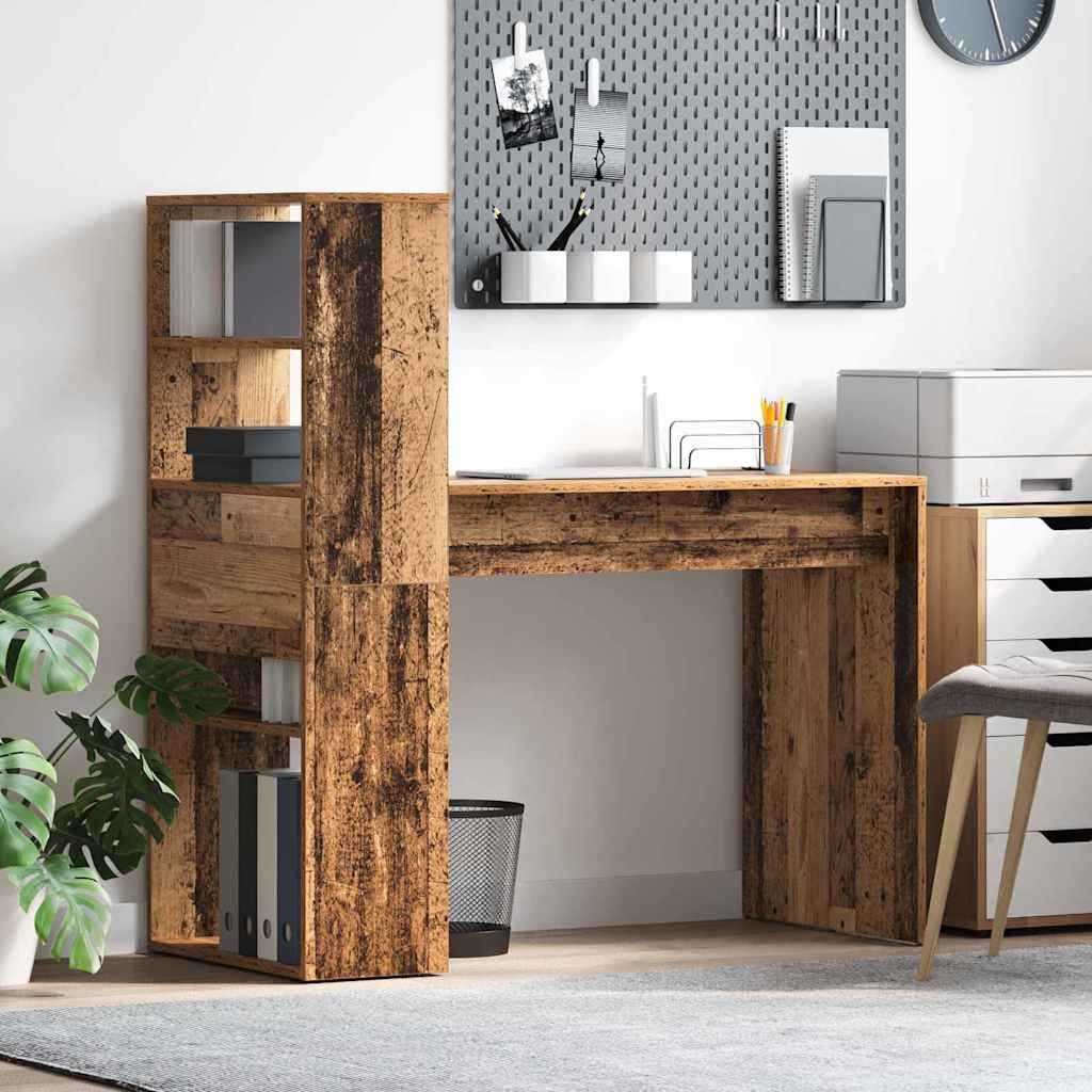 vidaXL Schreibtisch Schreibtisch Altholz Holzwerkstoff 113 x 54 x 120 cm (1-St)