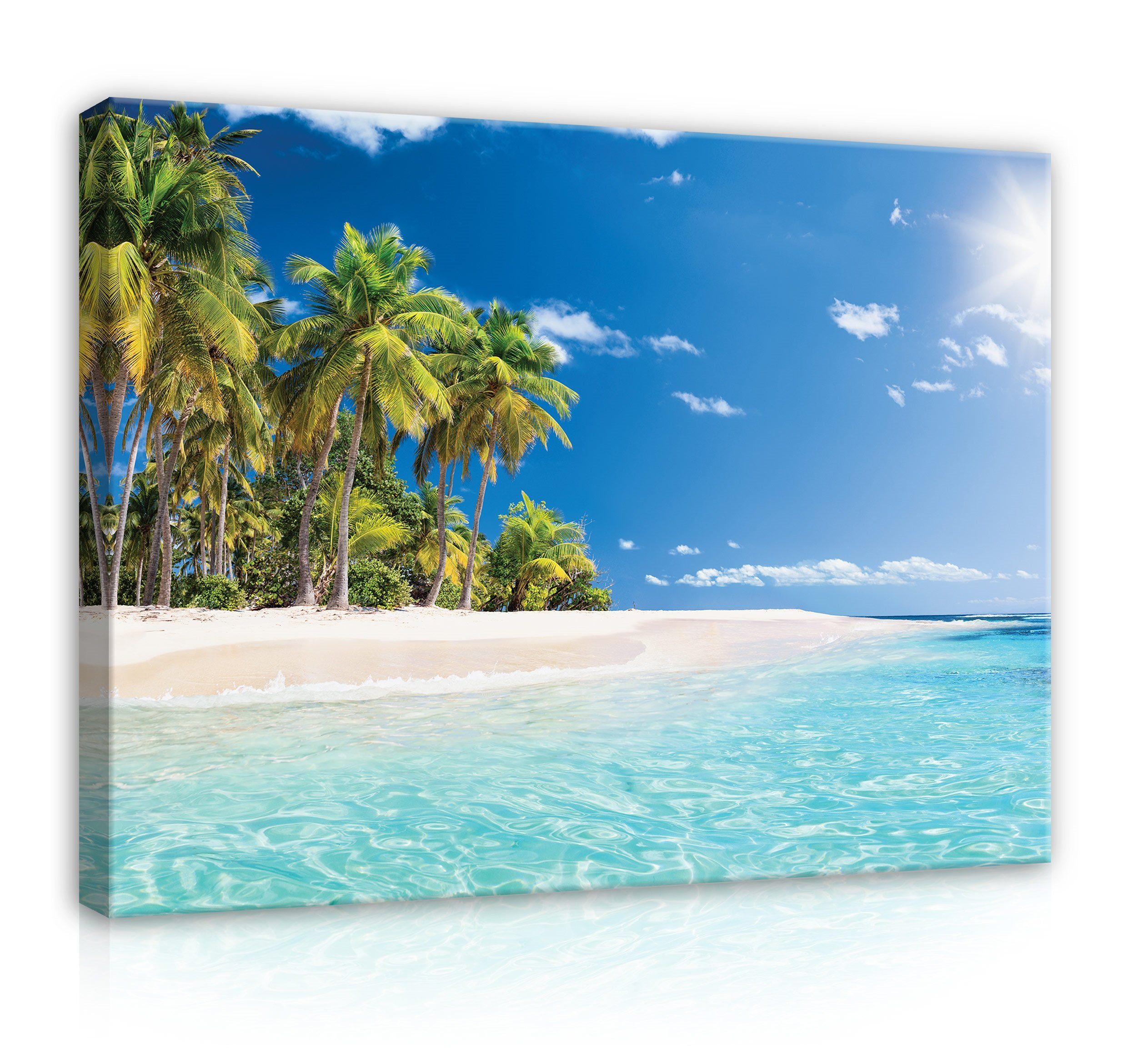 Leinwandbilder Wandbild Groß Auf Wallarena Kunstdruck Leinwandbild Wandbilder Schlafzimmer, Canvas Strand Natur Bilder (Einteilig), für Palmen XXL Wohnzimmer Aufhängefertig Meer Leinwand Bild Tropische Modern