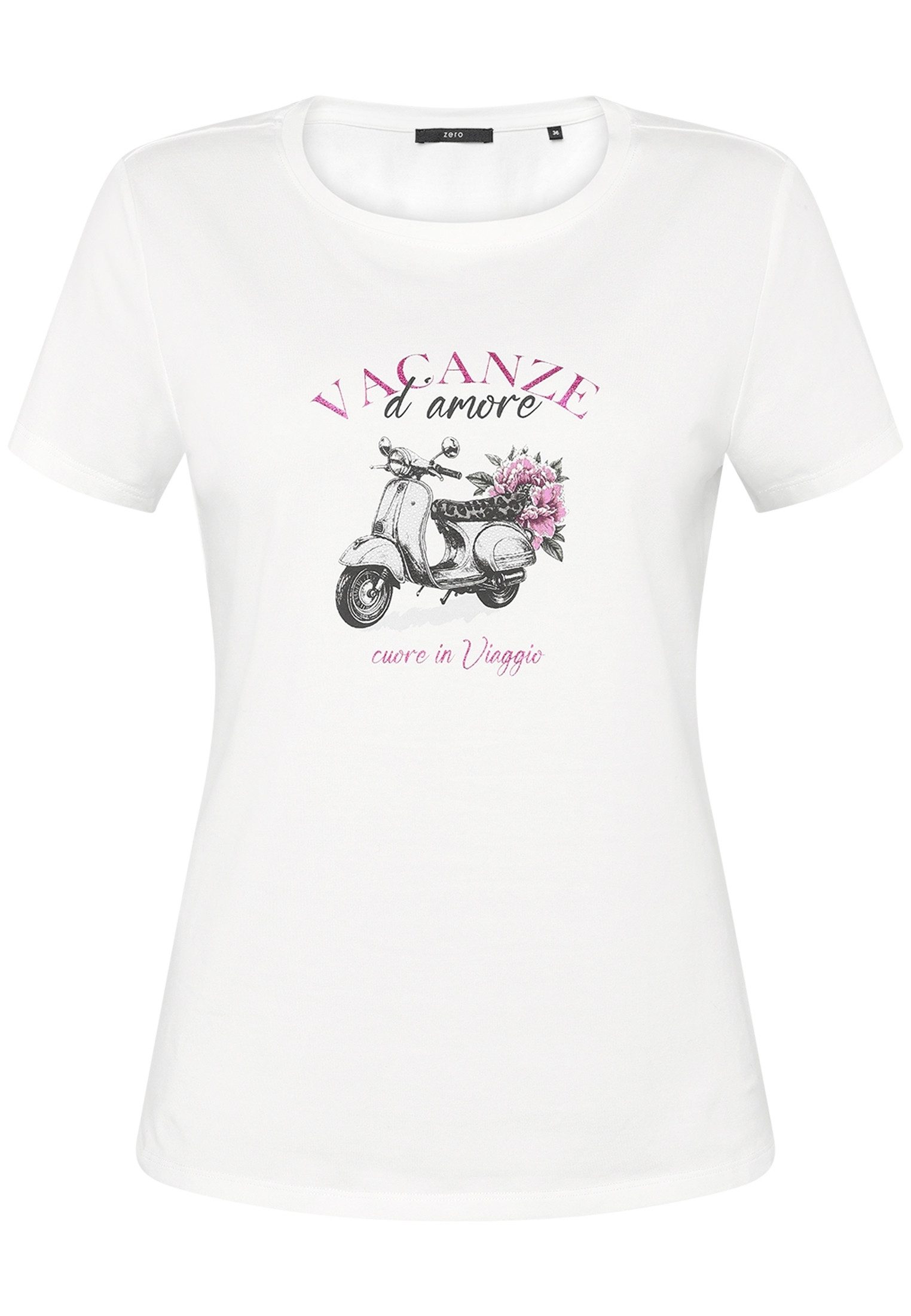 Zero Kurzarmshirt Damen mit Print (1-tlg) Glitzer günstig online kaufen