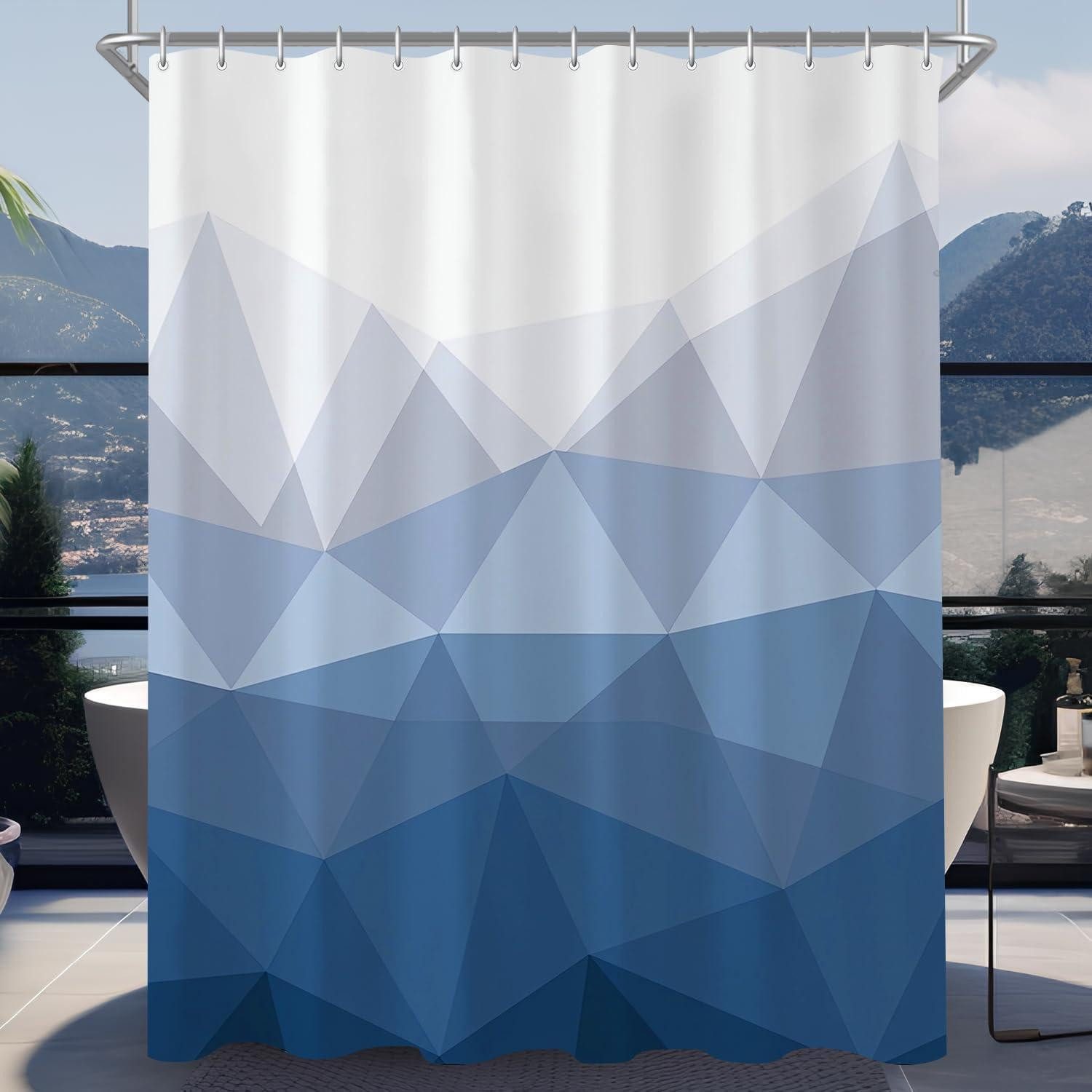 LuxusKollektion Duschvorhang Duschvorhang Polyester Geometrischer Verlauf H180 x B150 cm (1er Pack)