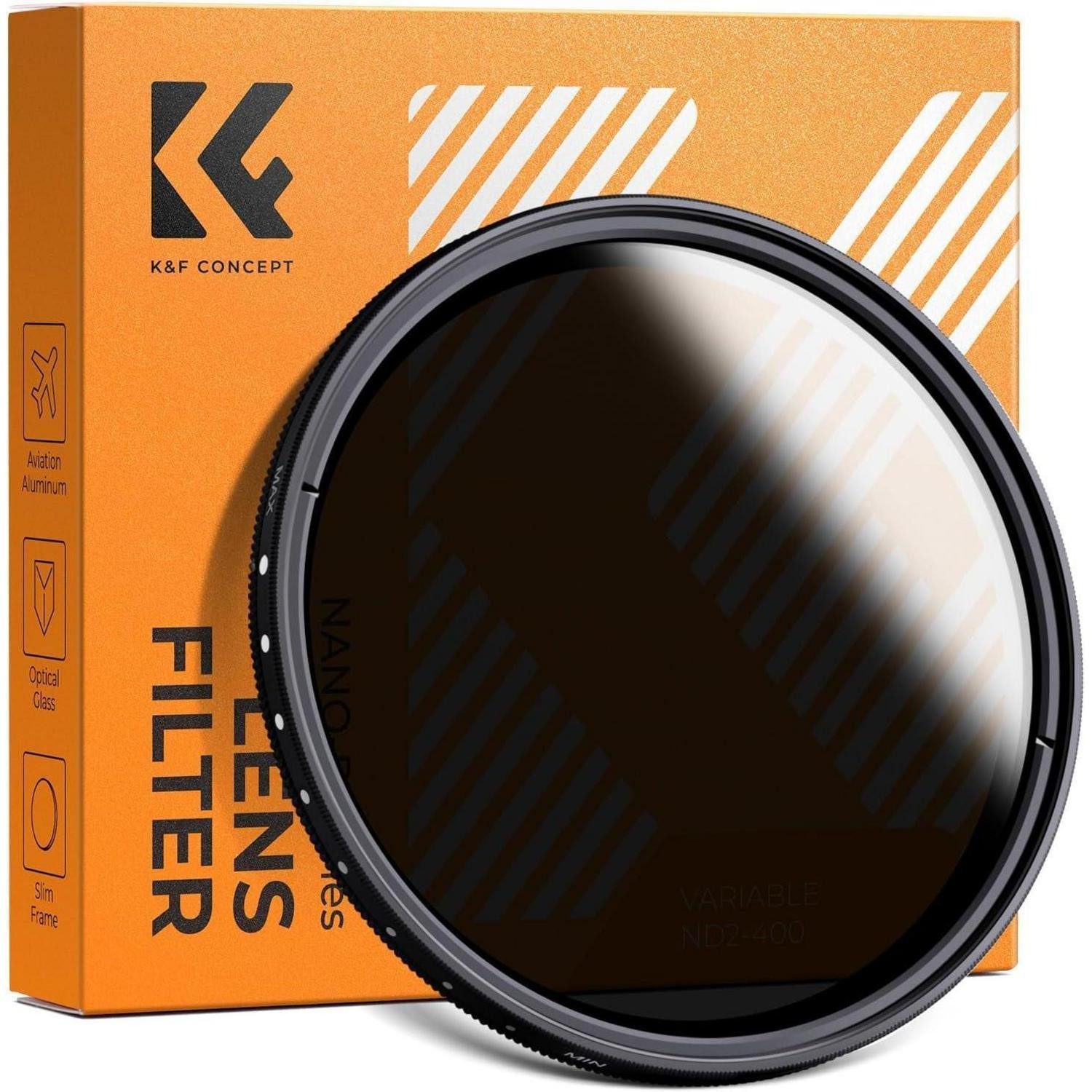 LuxusKollektion ND Filter variabel Серый фильтр ND2 ND400 3 Reinigungstücher 40,5mm Серый фильтр