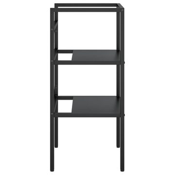 vidaXL Badezimmerspiegelschrank Badezimmer Waschtischgestell Schwarz 40x38x83 cm Eisen (1-St)