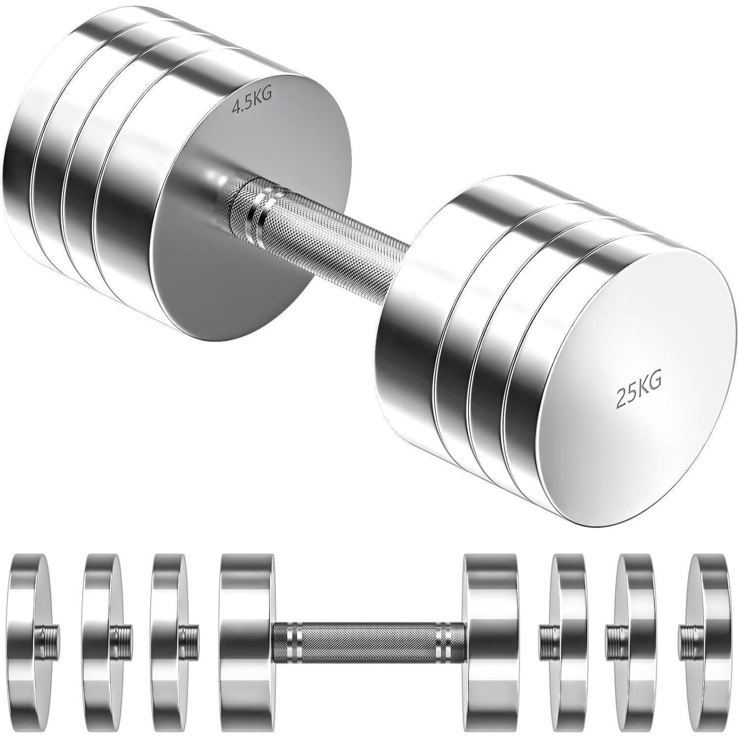 LuxusKollektion Kurzhantel Hanteln Verstellbar Set Stahl 5kg 10kg 15kg 25kg 1 x 25KG