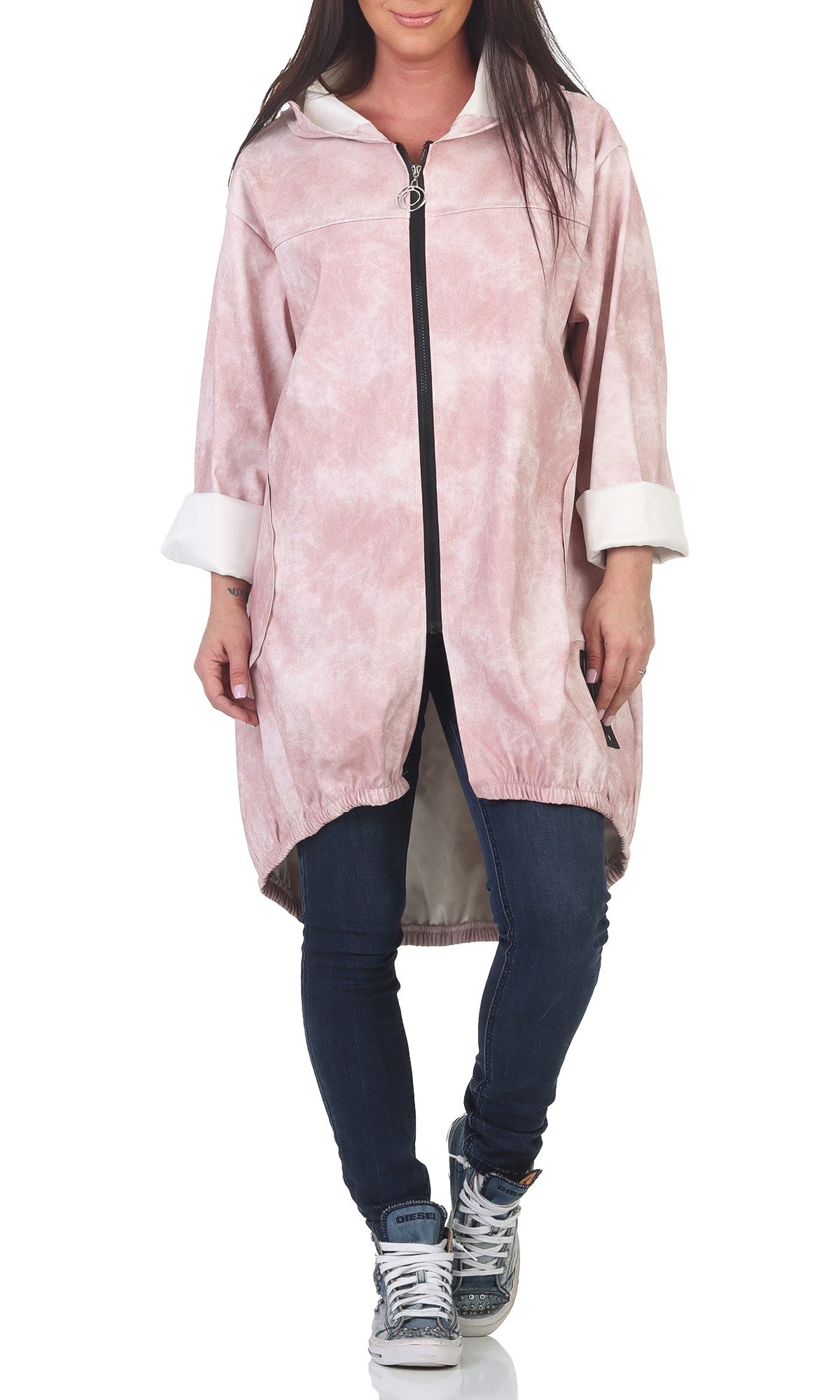 simaranda Regenjacke Damen Jacke 35346 38-42 Altrosa Unifarben