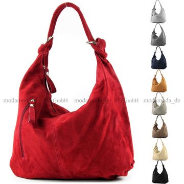 modamoda de Schultertasche T158, Echtleder Handmade in Italy