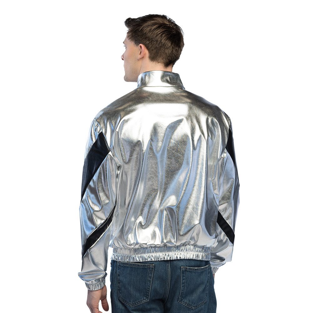Boland Kostüm Metallic Trainingsjacke 'Cosmic' für Herren, Silb
