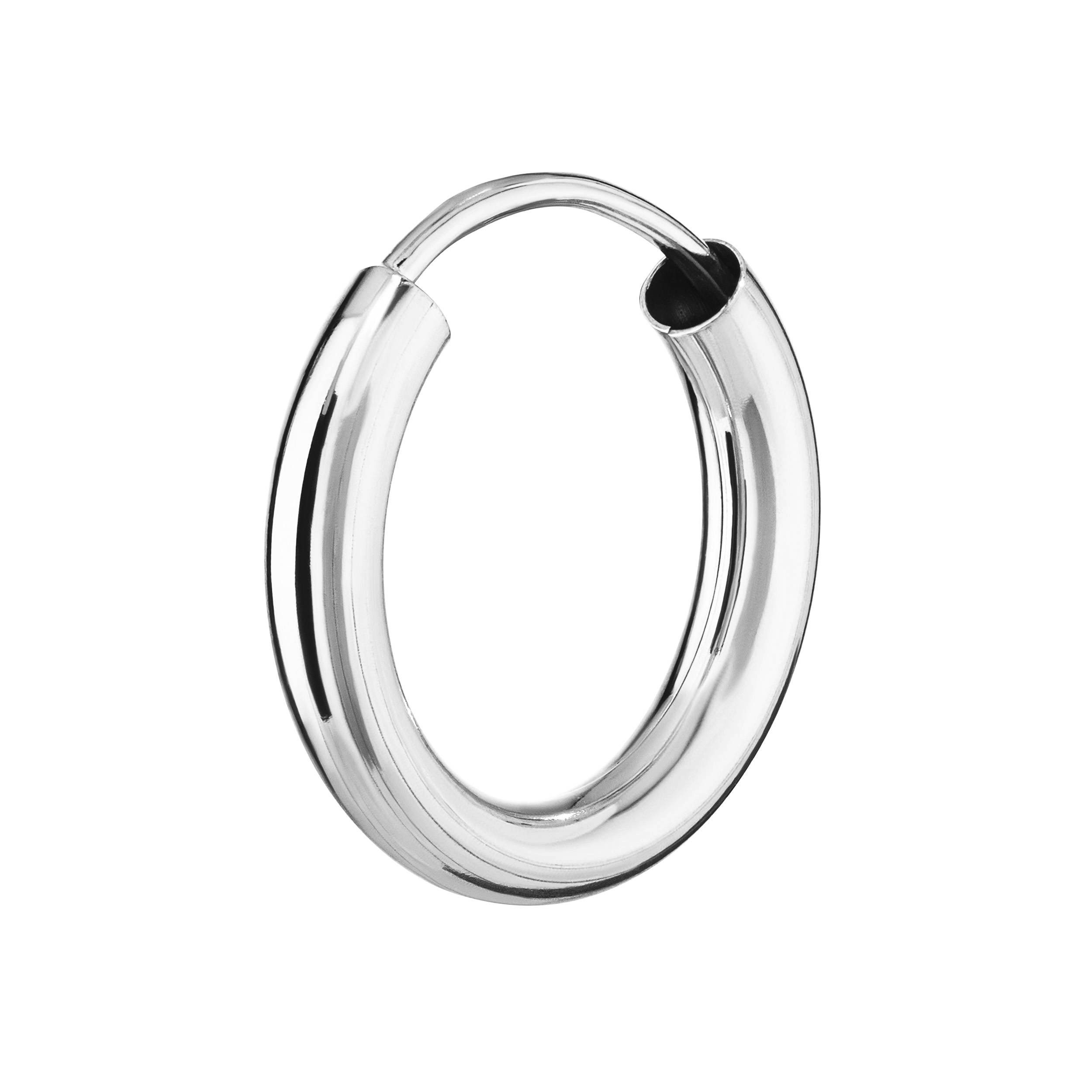 Paar Creolen Einzel 925 Sterlingsilber Creole 15mm 2,5mm Stärke