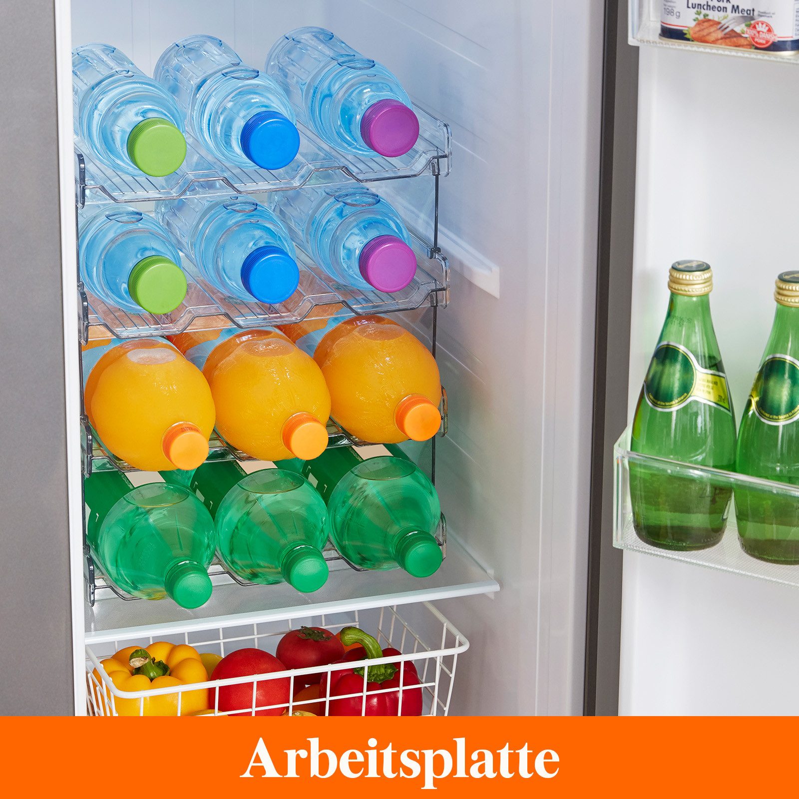 Lifewit Küchenorganizer-Set Stapelbarer Flaschenhalter für Schrank, Gefrierschrank, Vorratskammer