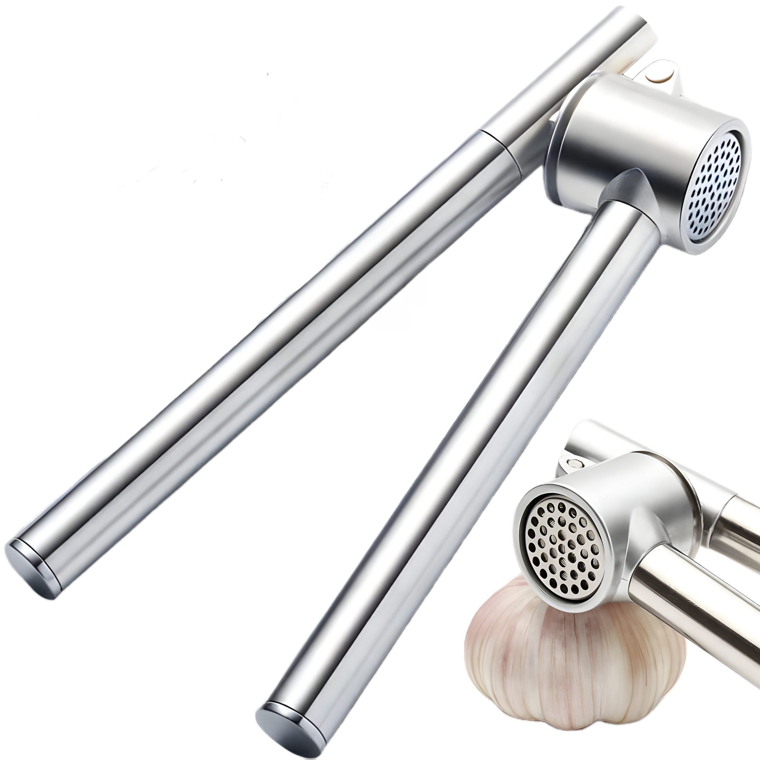 FOUORTUNATE-BEE Knoblauchpresse noblauchpresse 4in1 mit Schäler & Zerkleinerer Set, Knoblauchzerkleinerer & Ingwerpresse für Küche