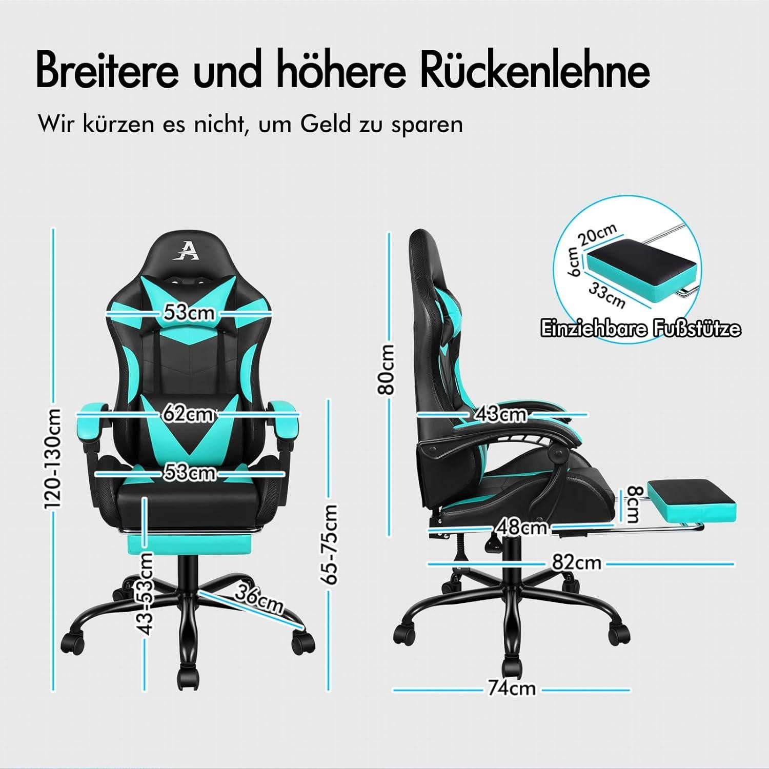LuxusKollektion Gaming-Stuhl Massage-Gaming-Stuhl LED Neigung ergonomischer günstig online kaufen