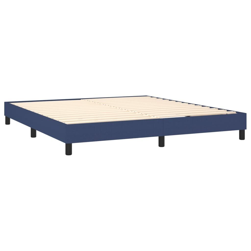 vidaXL Bett Boxspringbett mit Matratze Blau 180x200 cm Stoff