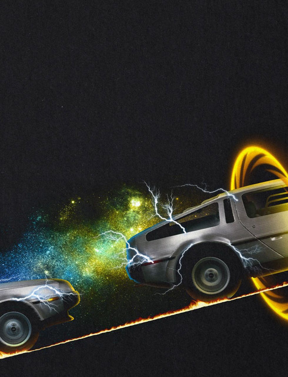 Portal style3 Delorean mcfly marty Print-Shirt zeitreise Herren T-Shirt