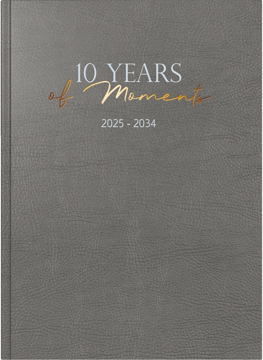rido ide Buchkalender Buchkalender 10-Jahre 2025-2034 A4 Kunstleder grau
