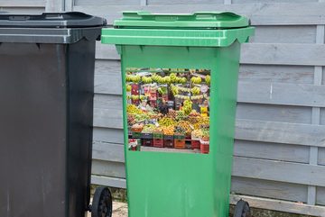 MuchoWow Wandsticker Kiste - Obst - Gemüse - Markt (1 St), Mülleimer-aufkleber, Mülltonne, Sticker, Container, Abfalbehälter