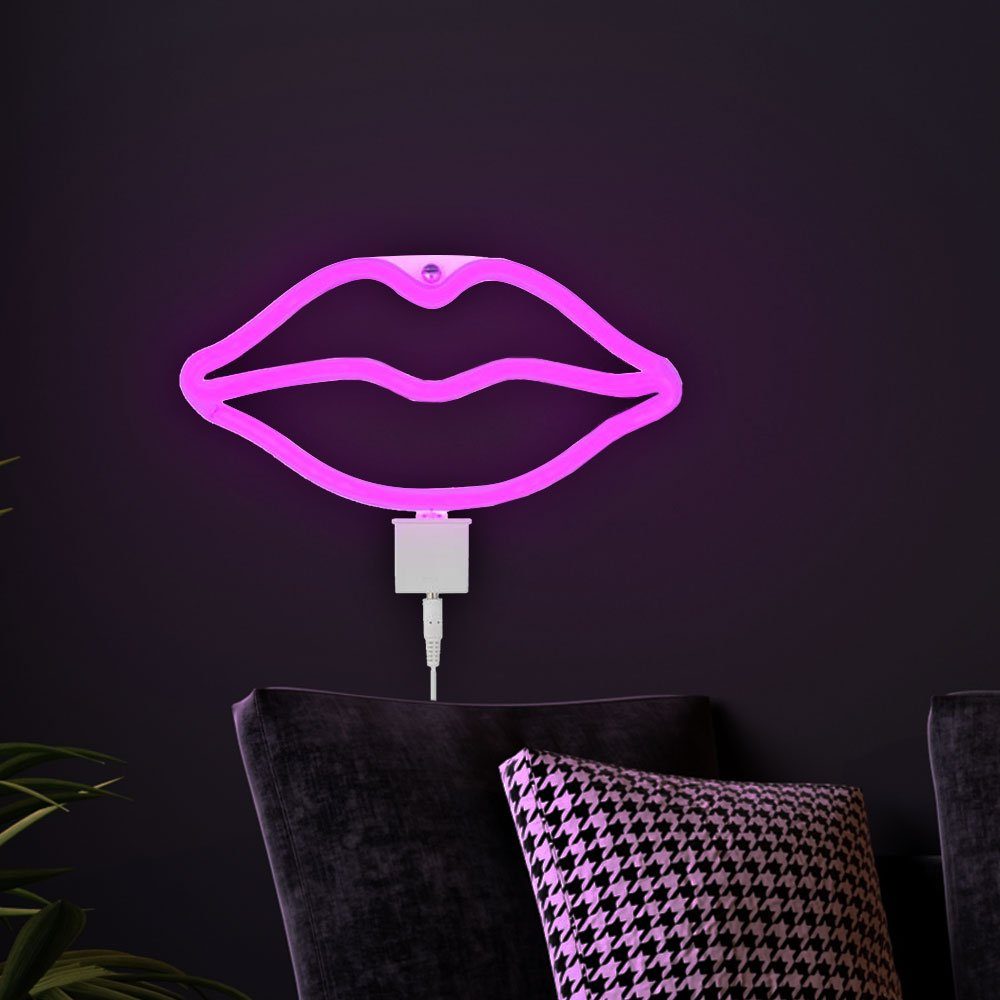 WOFI Dekolicht, LED-Leuchtmittel fest verbaut, LED Wand Lampe Dekoration Neon Licht Schild Wohn Zimmer Party