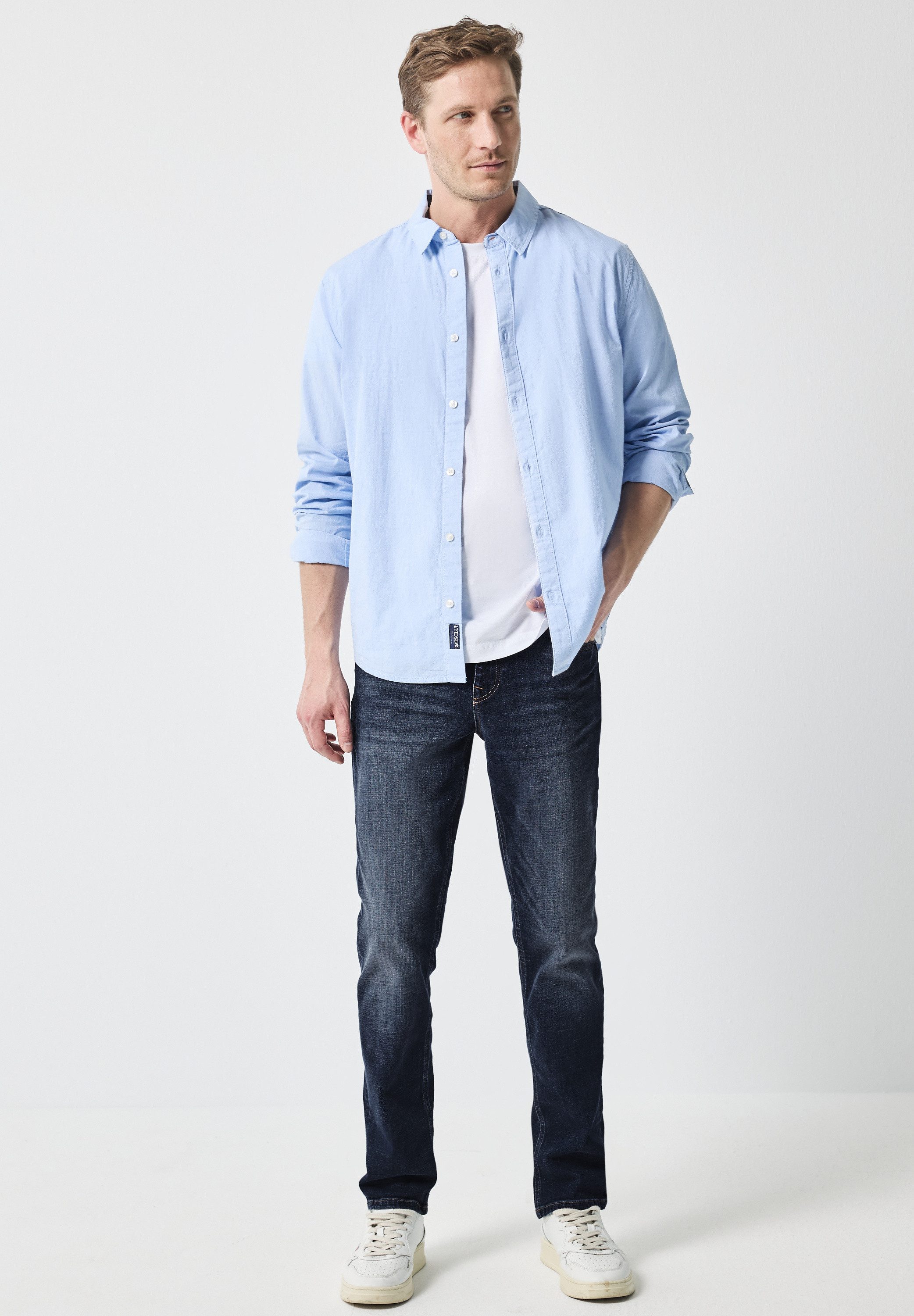 STREET ONE MEN Slim-fit-Jeans softer Materialmix