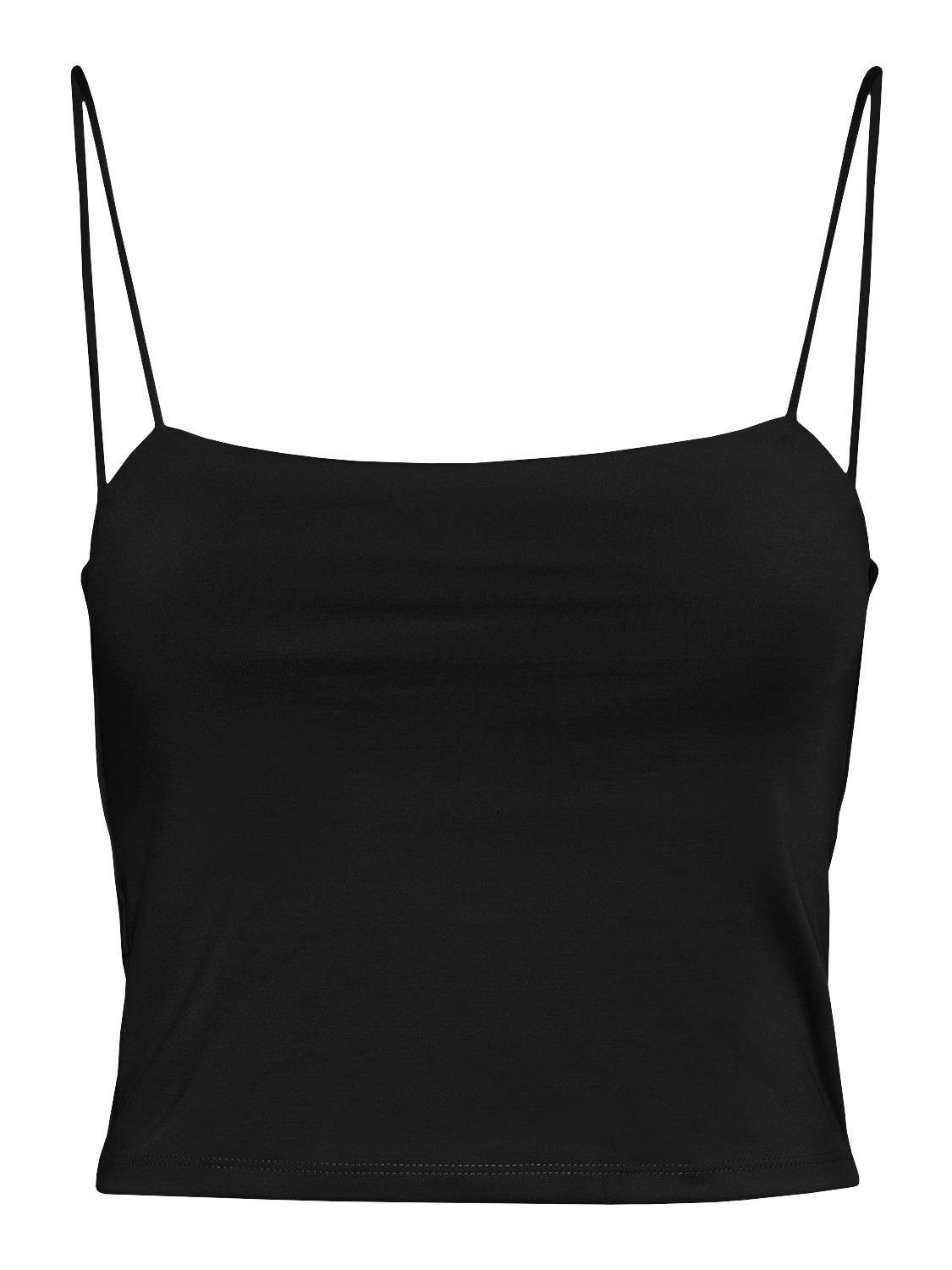 Noisy may Shirttop Einfarbiges Crop mit Spaghettiträgern für Damen NMTERESA CROPPED S/L TOP NOOS