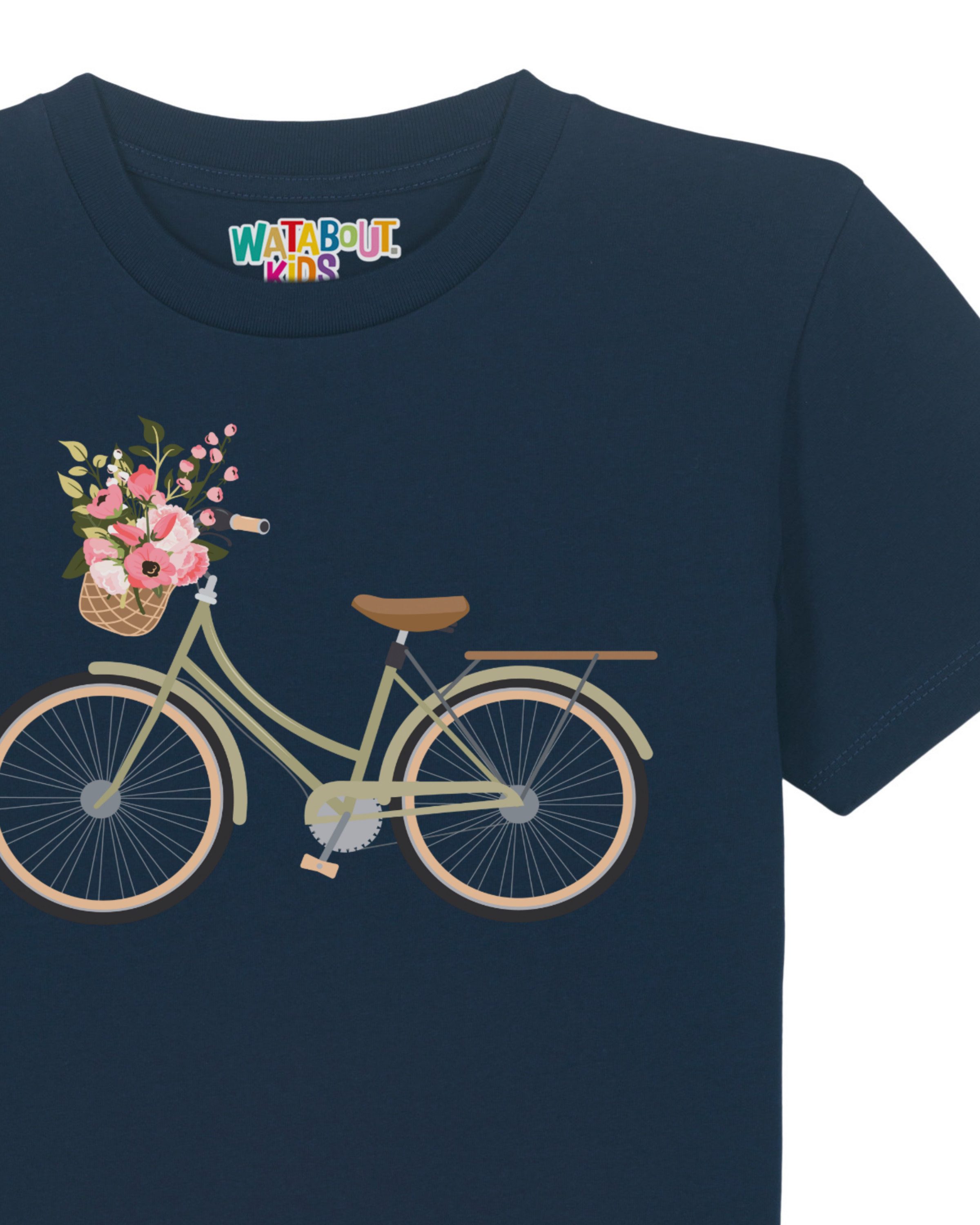 wat? Apparel T-Shirt Fahrrad mit Blumen