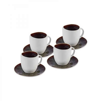 Karaca Kaffeeservice 8-Teiliges Galactic Reactive Glaze Espresso Turkish Coffee Cup