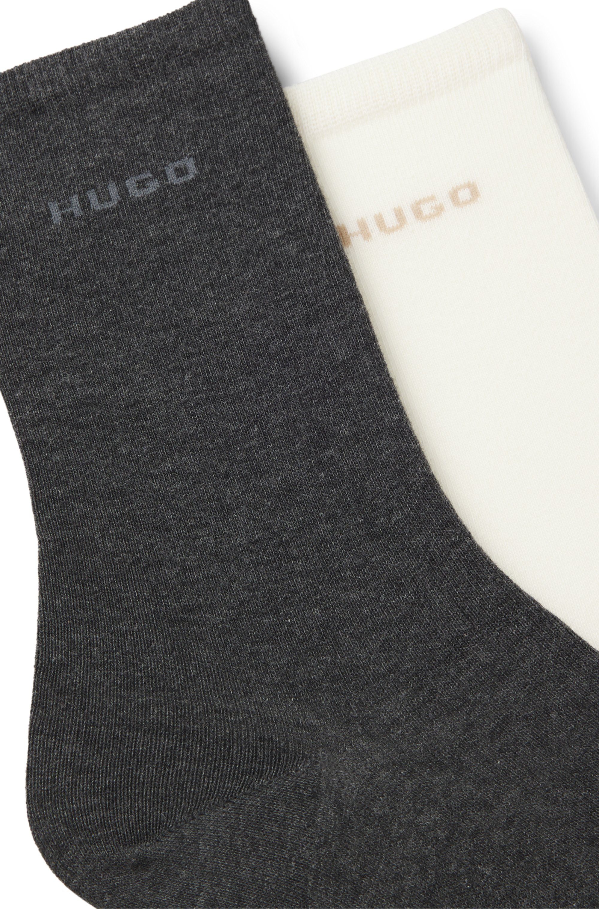 HUGO Socken RS UNI LOGO (2-Paar) mittelhoh, aus Baumwoll-Mix mit Logos