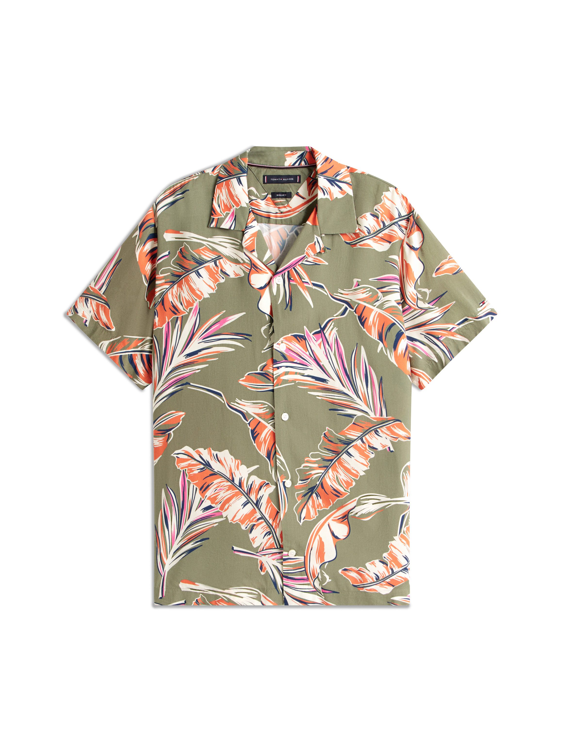 Tommy Hilfiger Kurzarmhemd LIGHTWEIGHT LEAF AOP SS SHIRT modischer Blätter-Print
