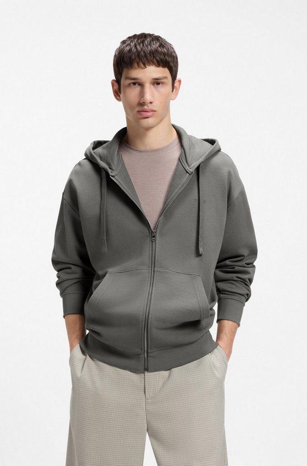 HUGO Kapuzensweatjacke Relaxed Fit, Kapuze, Taschen