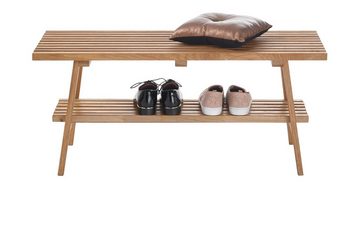 MCA furniture Schuhbank Alwar (Garderobenbank aus Eiche, vollmassiv, 100 x 45 cm), mit Schuhablage