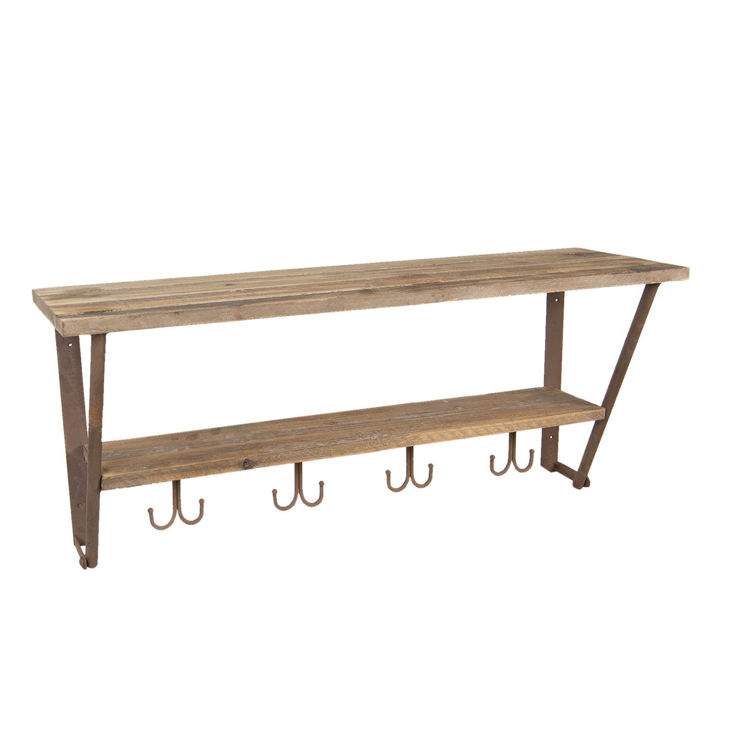 Clayre & Eef Wandgarderobe Garderobe Wandhaken Wandgarderobe Holz Eisen Hakenleiste, Wandgarderobe in verschiedenen Ausführungen