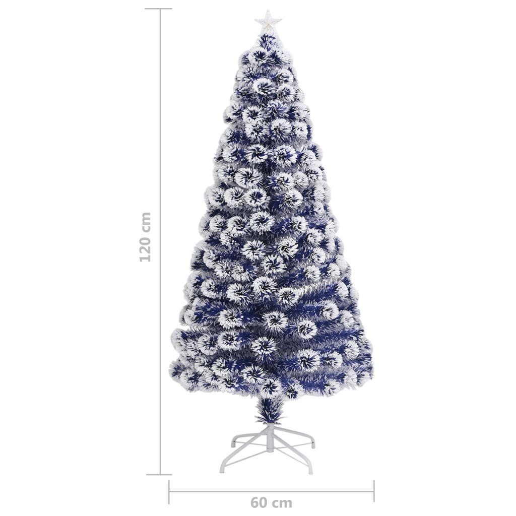 und Weiß Weihnachtsbaum 120 Beleuchtung Künstlicher Glasfaser Weihnachtsbaum vidaXL blau Künstlicher mit cm